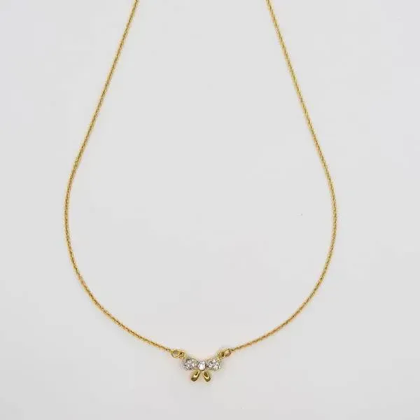 COLAR DOURADO PINGENTE LAÇO 41CM + 5CM