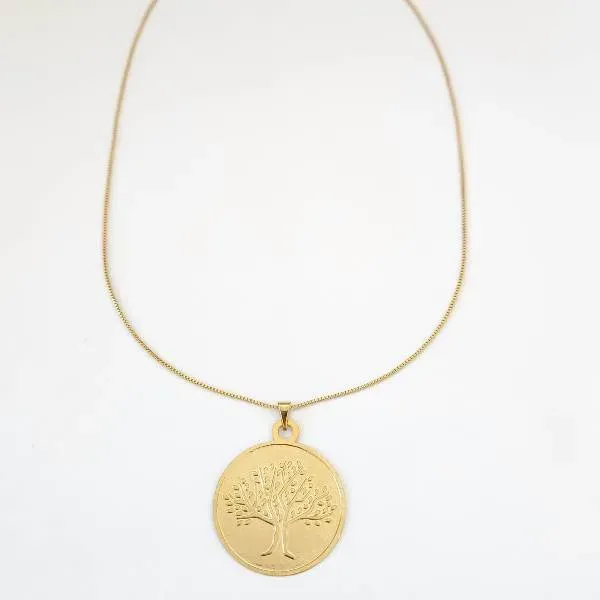 COLAR PINGENTE MEDALHA ÁRVORE DA VIDA