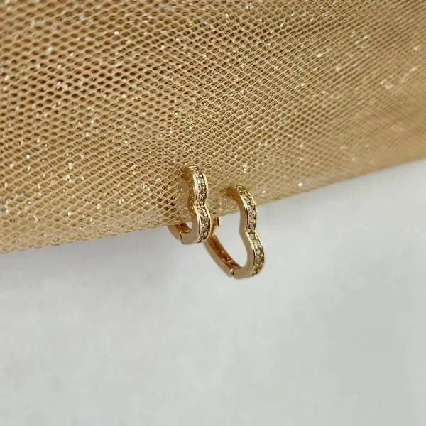 DUPLAS ARGOLINHAS CORAÇÕES CRAVEJADA COM MICROZIRCÔNIAS