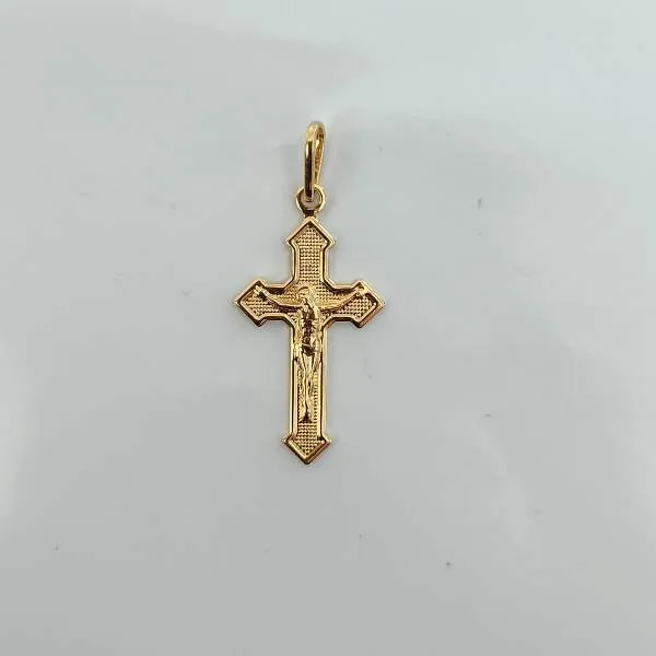 PINGENTE DOURADO JESUS CRUXIFICADO