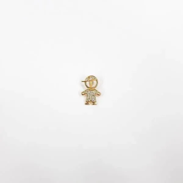 PINGENTE DOURADO MENINO CRAVEJADO MICROZIRCÔNIAS CRISTAL