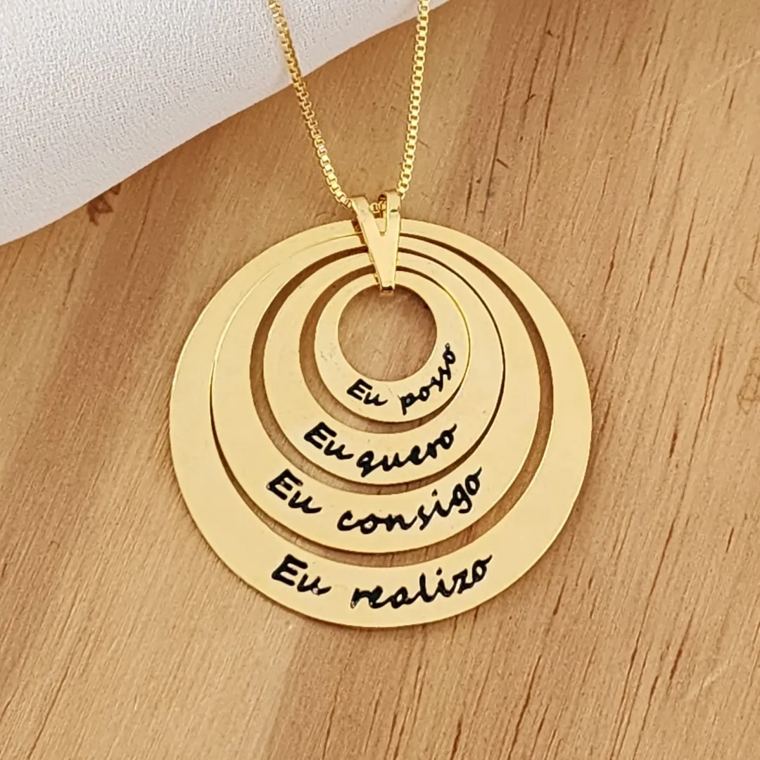 COLAR MANDALA EU POSSO, EU QUERO, EU CONSIGO, EU REALIZO
