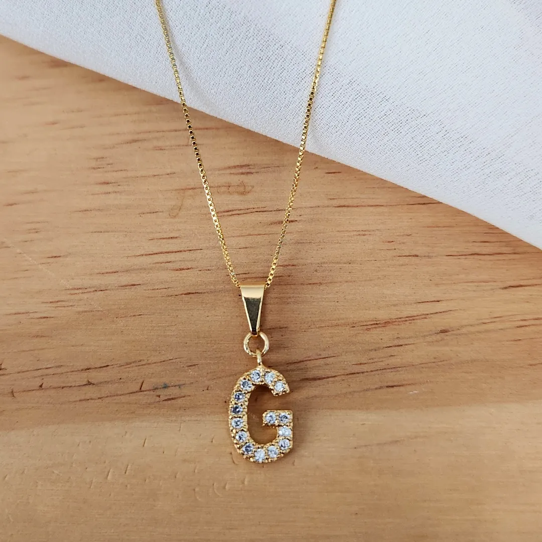 COLAR VENEZIANA COM PINGENTE LETRA G