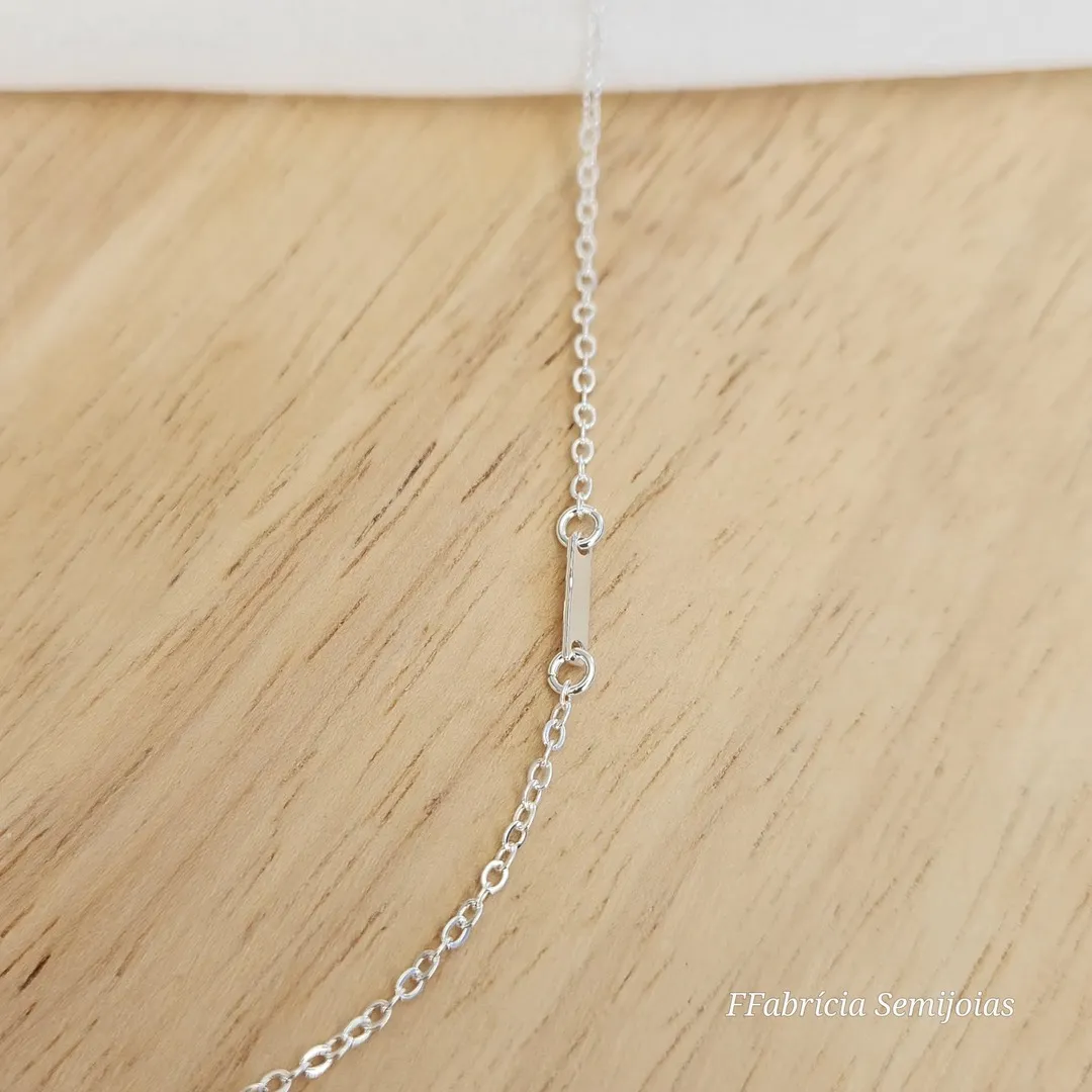 COLAR BANHO DE PRATA LETRA I LATERAL 45+5CM