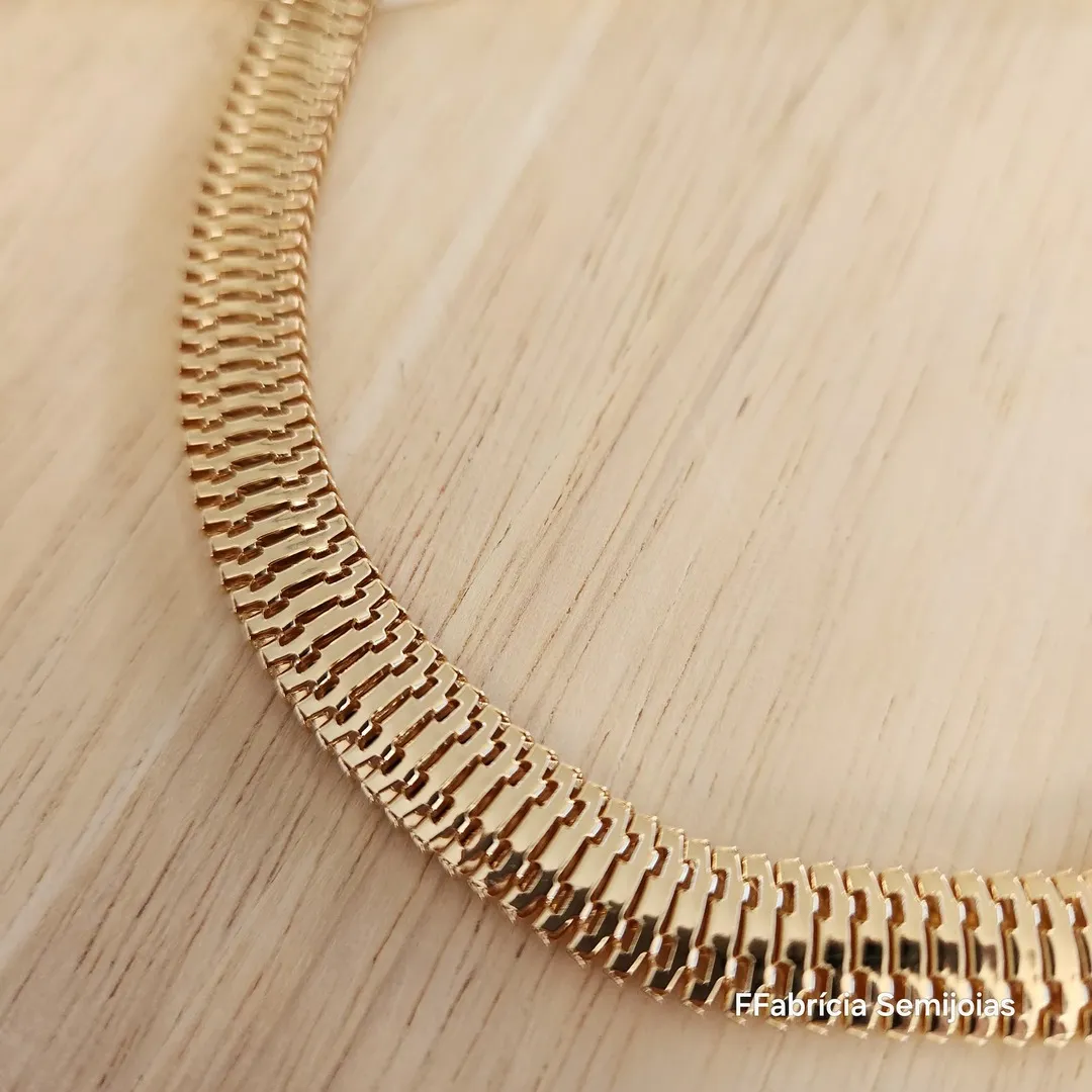 COLAR GARGANTILHA CHOKER MALHA LARGA 35 CM