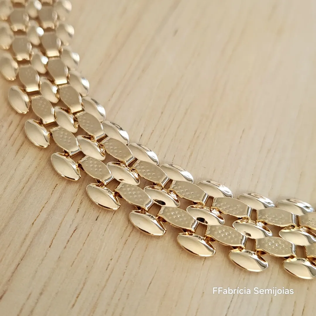 COLAR GARGANTILHA CHOKER LARGA  DETALHES 35 CM
