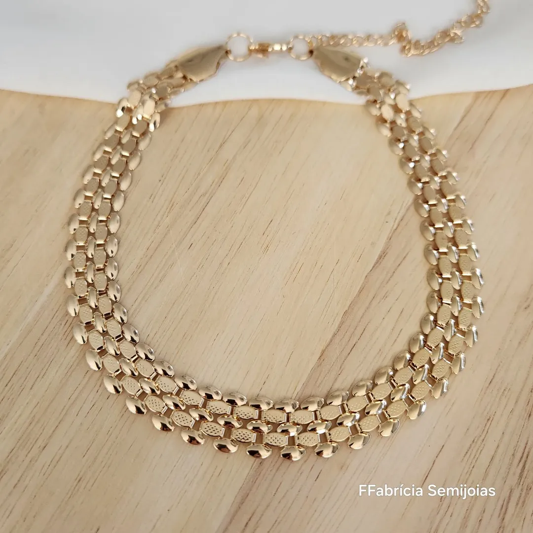 COLAR GARGANTILHA CHOKER LARGA  DETALHES 35 CM