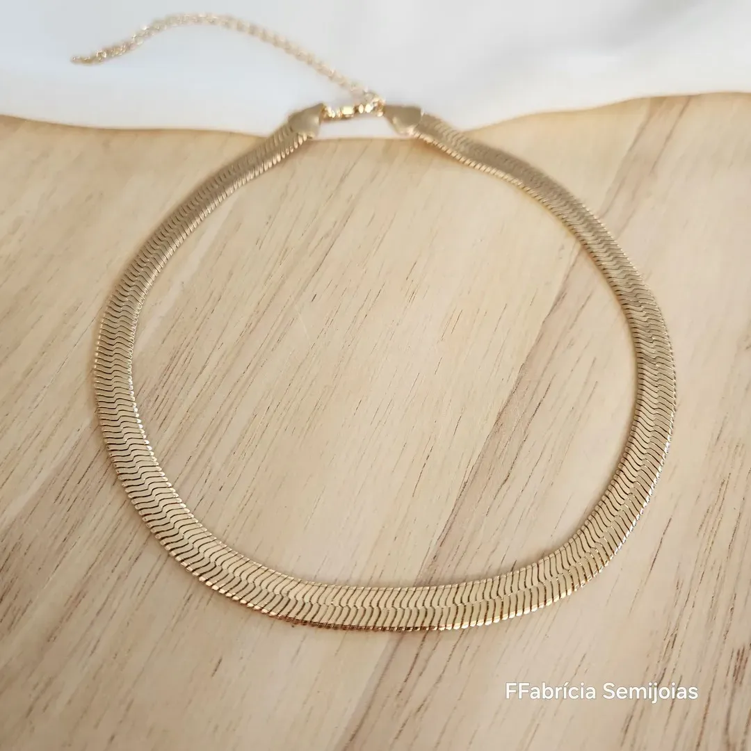 COLAR GARGANTILHA CHOKER FITA LARGA 35 CM