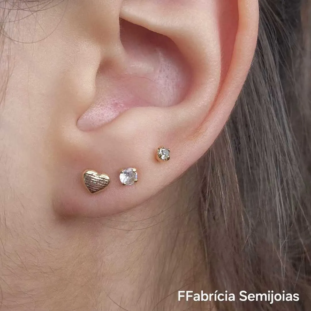 BRINCO DOURADO CORAÇÃO TRABALHADO TARAXA BABY
