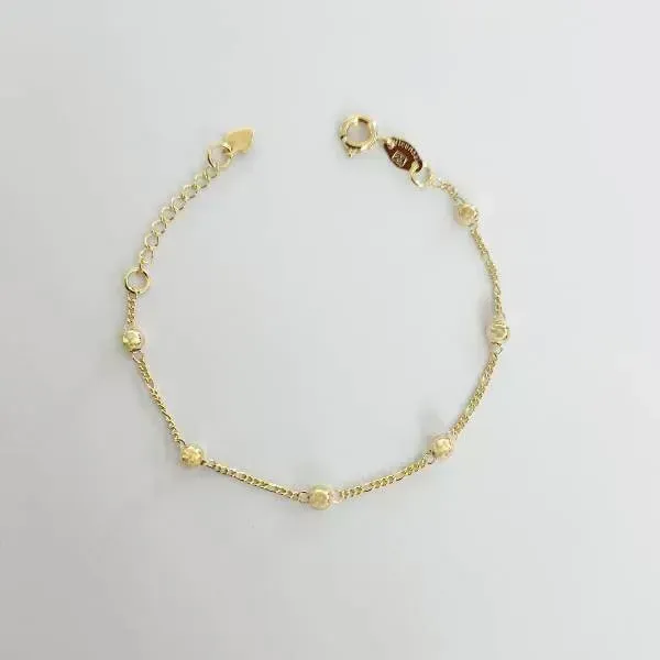 PULSEIRA DOURADA INFANTIL BOLINHA