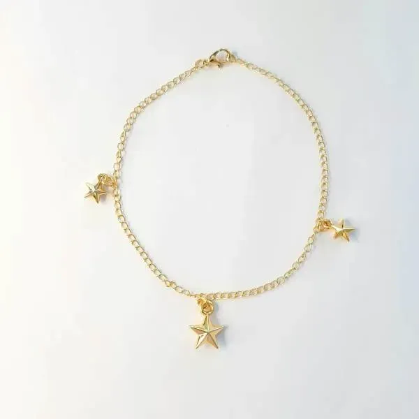 TORNOZELEIRA PINGENTES ESTRELAS