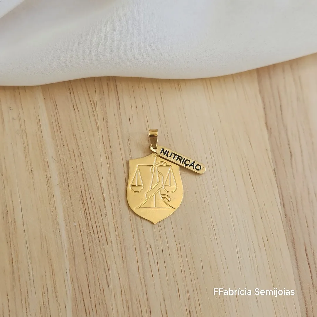 PINGENTE PROFISSÃO NUTRIÇÃO DOURADO