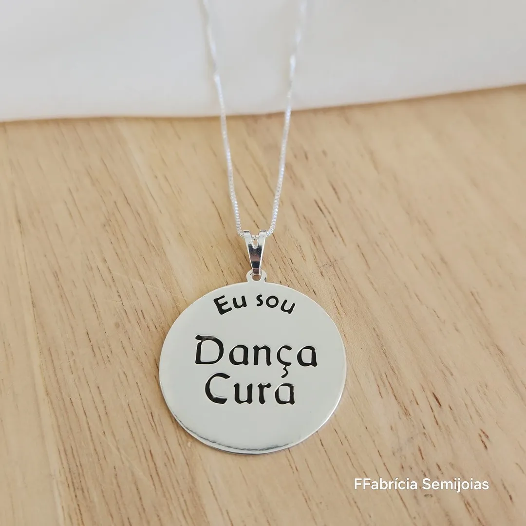 COLAR CORRENTE VENEZIANA 45+5CM COM PINGENTE MANDALA EU SOU DANÇA CURA M-3CM