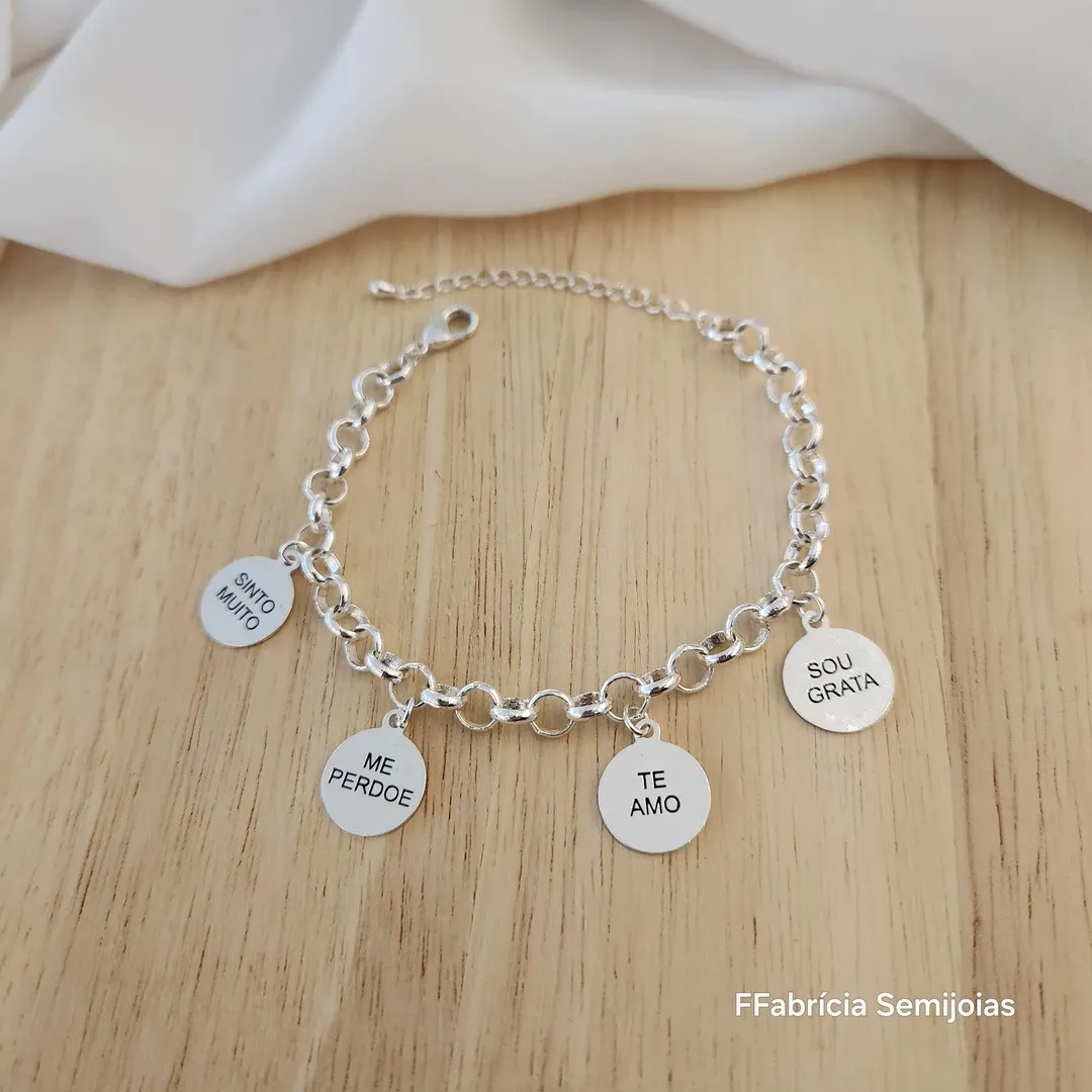 PULSEIRA RÓDIO BRANCO CORRENTE ELOS PORTUGUÊS SINTO MUITO, ME PERDOE, TE AMO, SOU GRATA - HO'HOPONOPONO