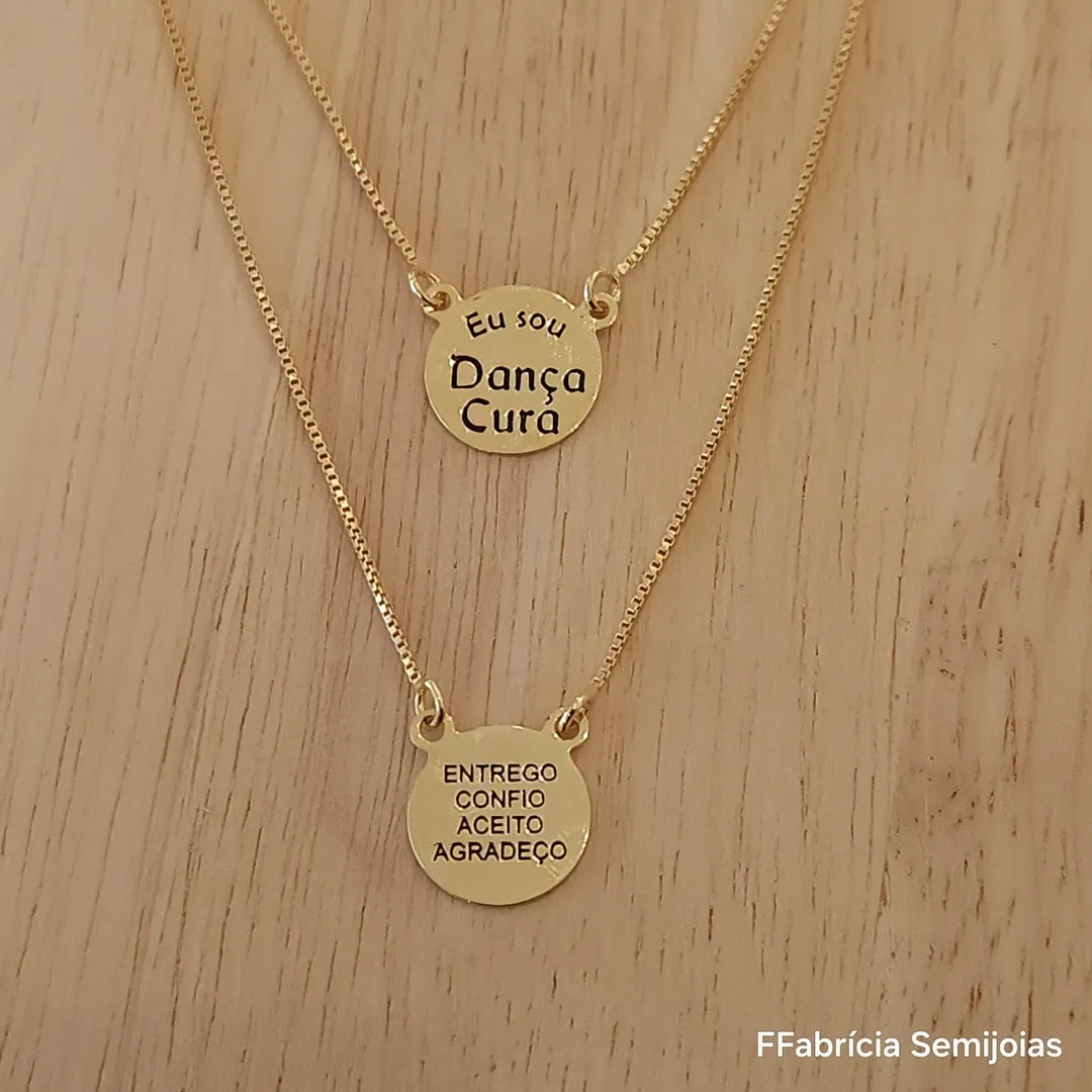 COLAR ESCAPULÁRIO VENEZIANA EU SOU DANÇA CURA E ENTREGO, CONFIO, ACEITO E AGRADEÇO - HO'HOPONOPONO