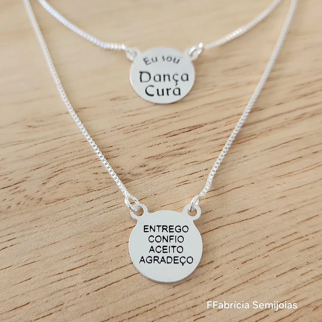 COLAR ESCAPULÁRIO VENEZIANA EU SOU DANÇA CURA E ENTREGO, CONFIO, ACEITO E AGRADEÇO - HO'HOPONOPONO