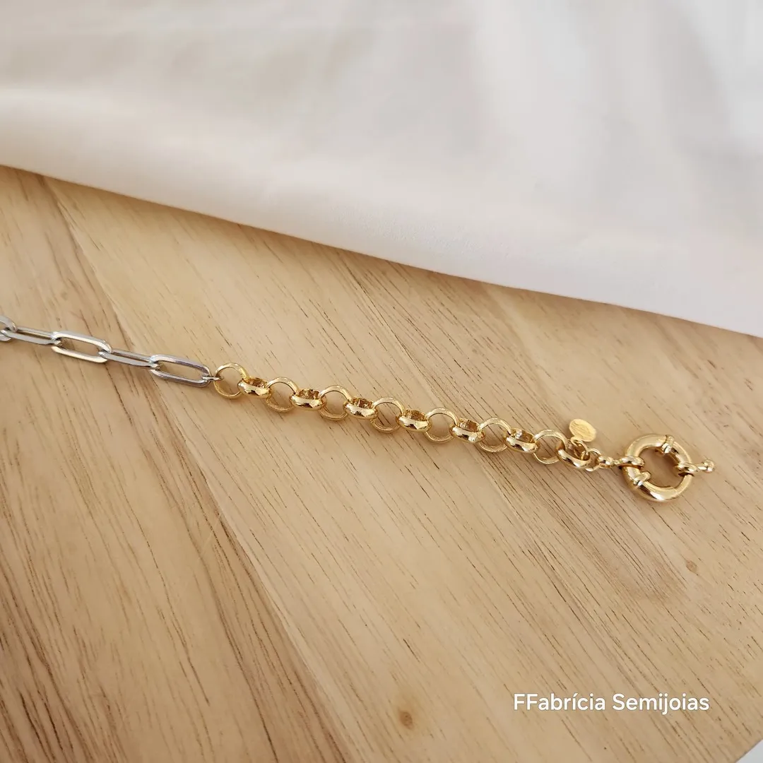 PULSEIRA CARTI E ELO PORTUGUÊS DOIS BANHOS COM FECHO BOIA