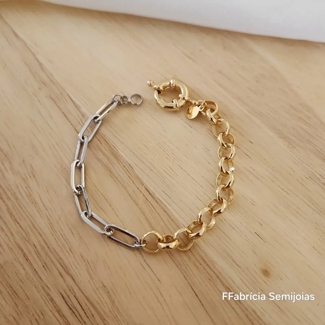 PULSEIRA CARTI E ELO PORTUGUÊS DOIS BANHOS COM FECHO BOIA