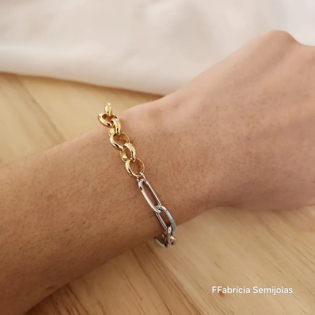 PULSEIRA CARTI E ELO PORTUGUÊS DOIS BANHOS COM FECHO BOIA
