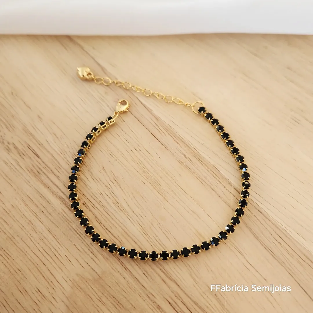 PULSEIRA RIVIERA ZIRCÔNIAS PRETAS