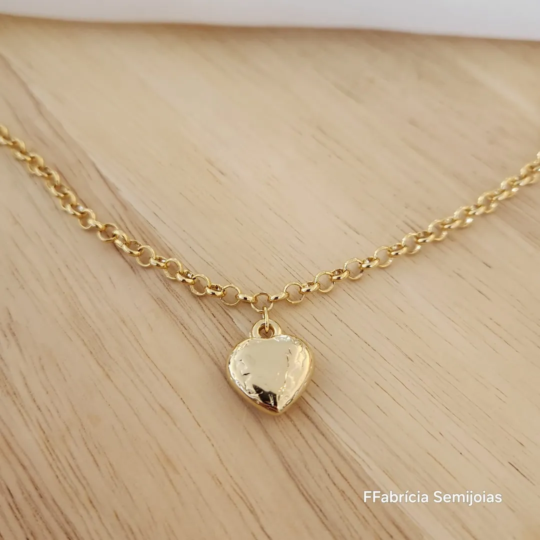 PULSEIRA ELO PORTUGUÊS P CM PINGENTE CORAÇÃO