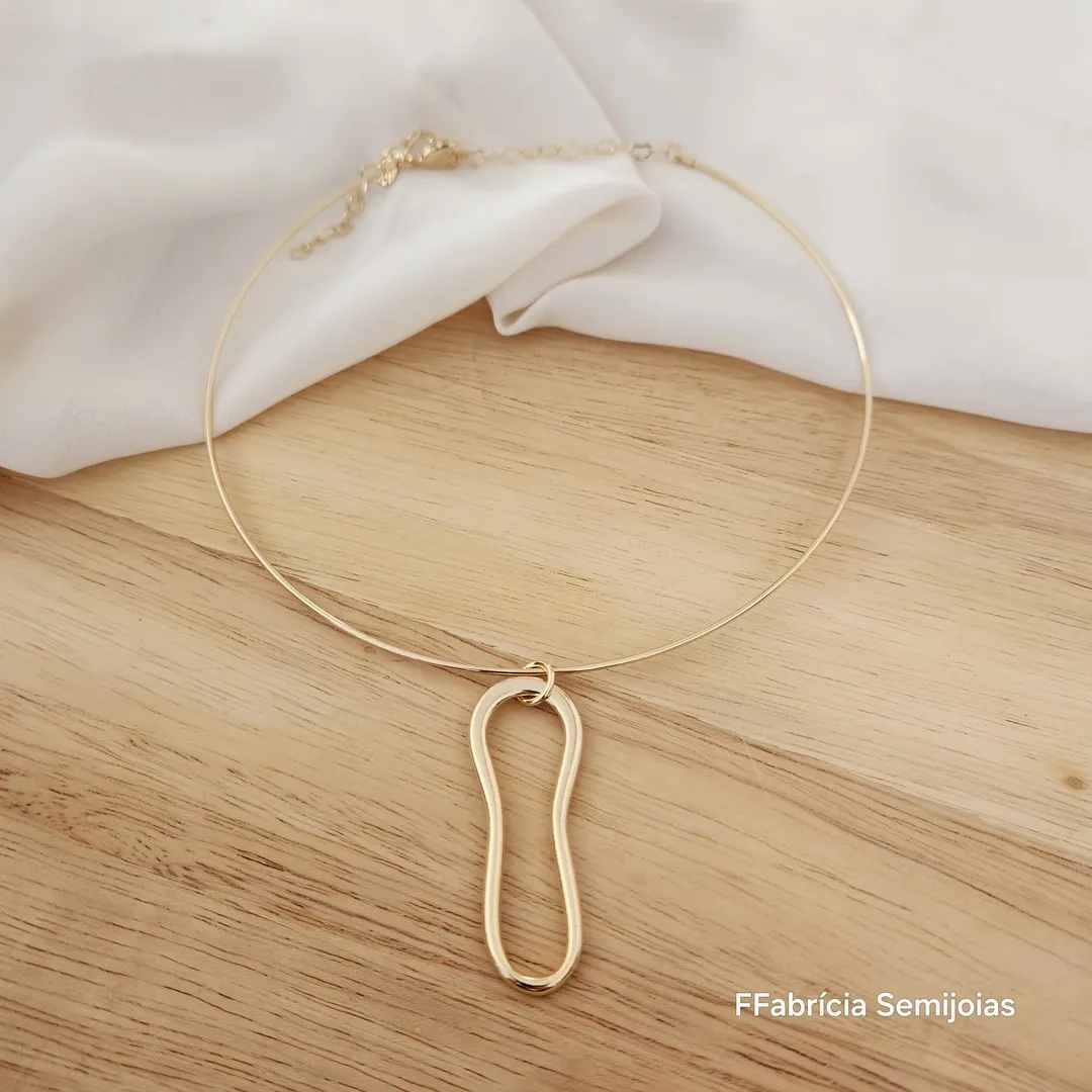 COLAR GARGANTILHA ARO ORGANIC SYMMETRICAL COM EXTENSOR