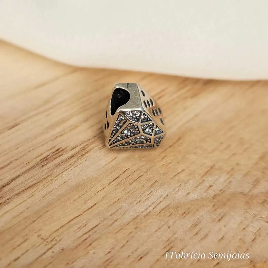 BERLOQUE PRATA 925 DIAMANTE CRAVEJADO