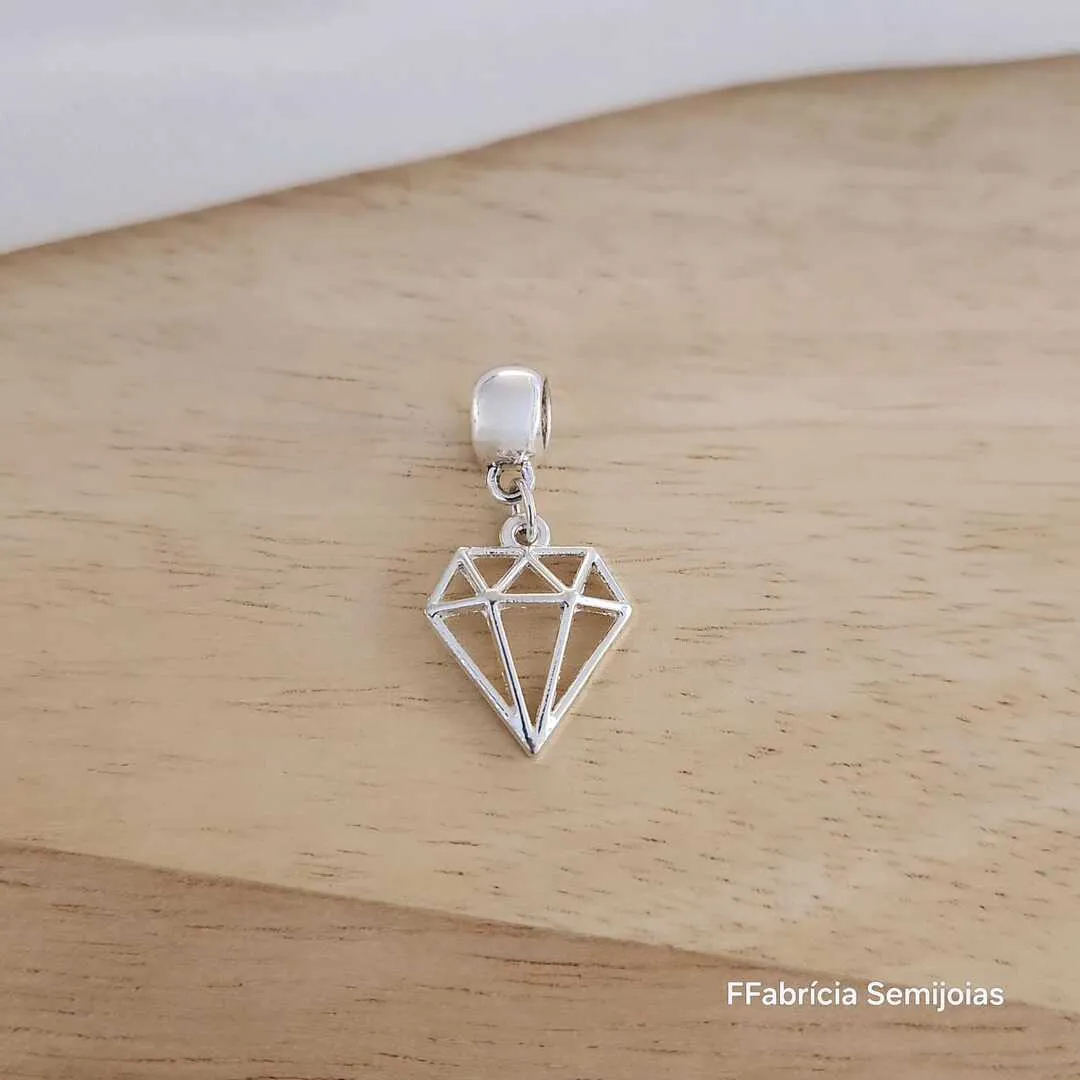 BERLOQUE RÓDIO BRANCO DIAMANTE VAZADO