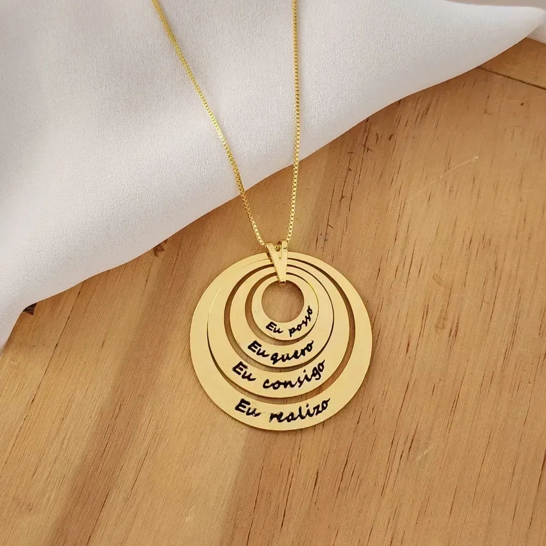 COLAR MANDALA EU POSSO, EU QUERO, EU CONSIGO, EU REALIZO