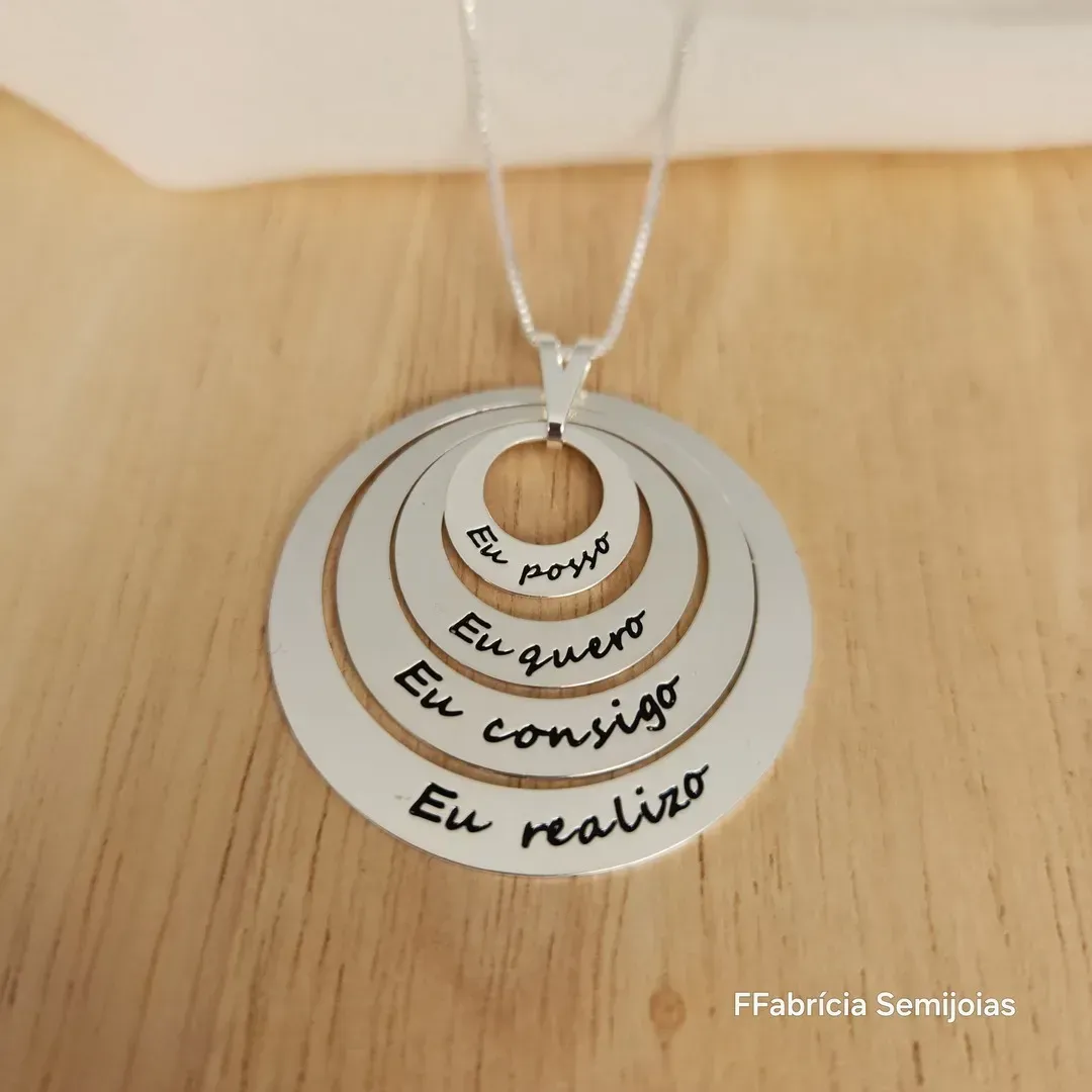 COLAR MANDALA EU POSSO, EU QUERO, EU CONSIGO, EU REALIZO