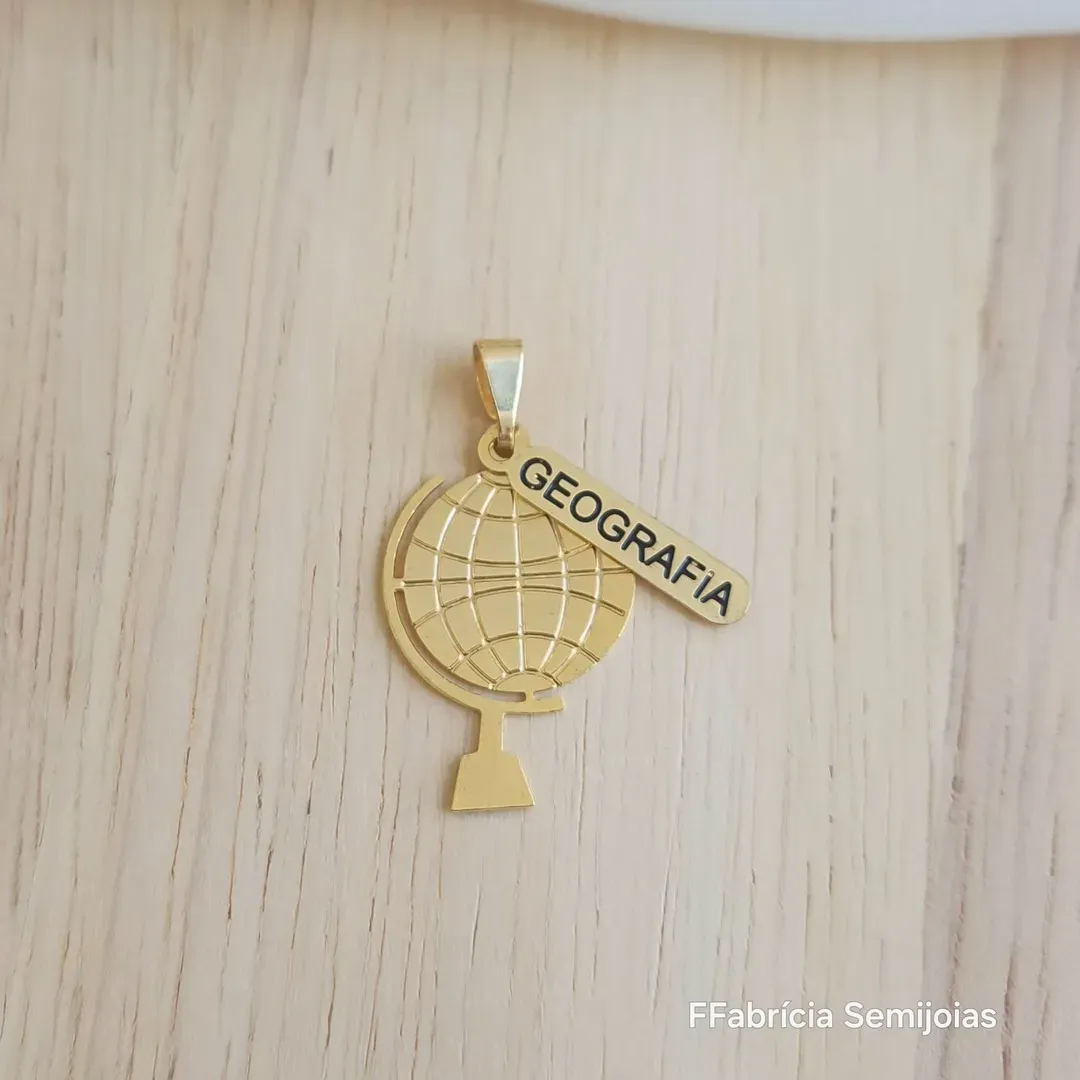 PINGENTE PROFISSÃO GEOGRAFIA DOURADO