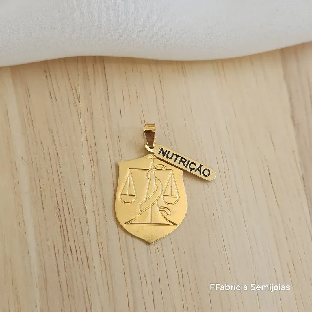 PINGENTE PROFISSÃO NUTRIÇÃO DOURADO