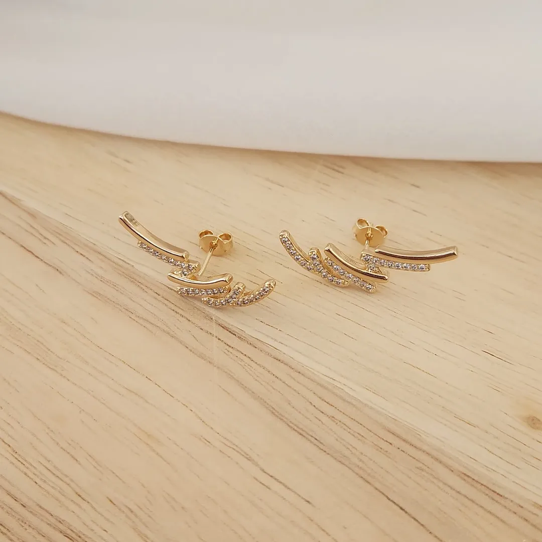 BRINCO EAR CUFF  FIOS CRAVEJADO EM MICROZIRCÔNIAS CRISTAL