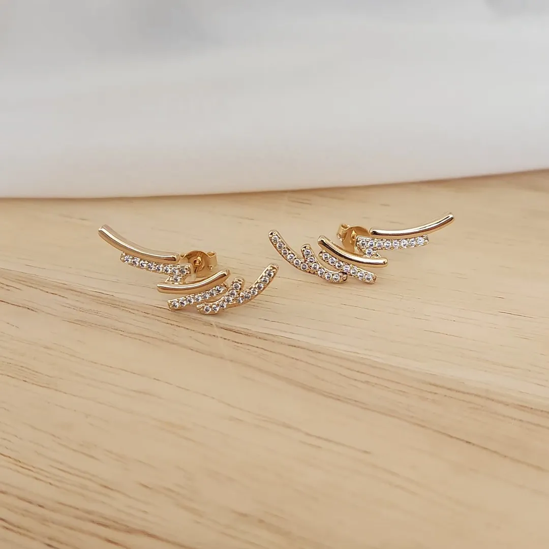 BRINCO EAR CUFF  FIOS CRAVEJADO EM MICROZIRCÔNIAS CRISTAL