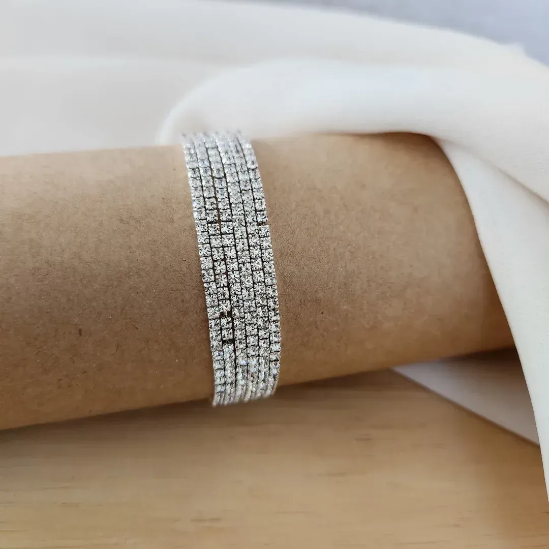 KIT 6 PULSEIRAS ZIRCÔNIAS CRISTAL