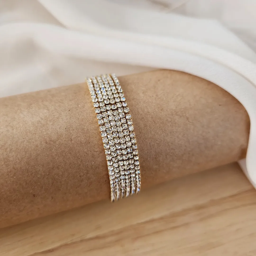 KIT 6 PULSEIRAS ZIRCÔNIAS CRISTAL