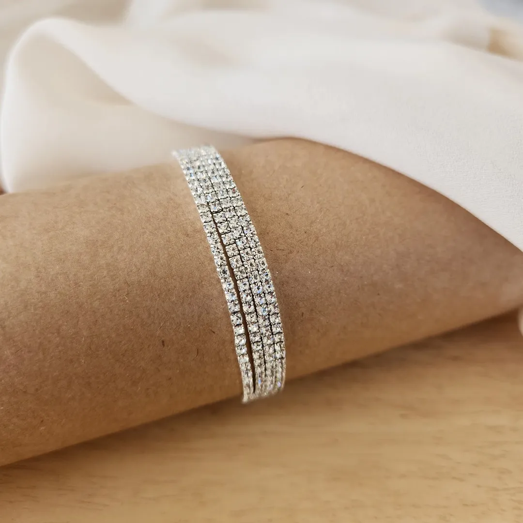 KIT 4 PULSEIRAS ZIRCÔNIAS CRISTAL