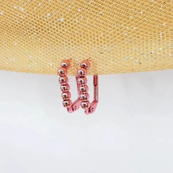 ARGOLA BOLINHAS ROSA