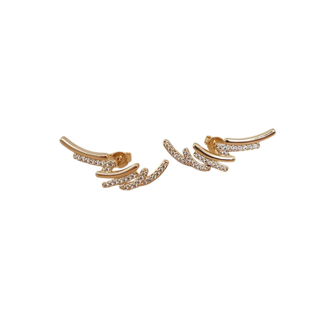 BRINCO EAR CUFF  FIOS CRAVEJADO EM MICROZIRCÔNIAS CRISTAL