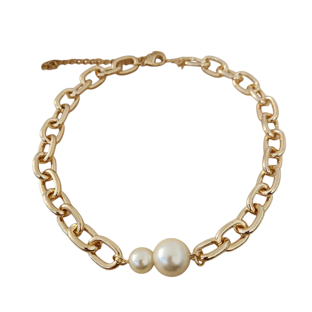 COLAR CHOKER ELOS DUAS PÉROLAS
