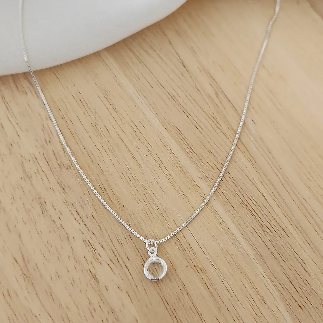 COLAR VENEZIANA 40CM PINGENTE PONTO DE LUZ CRISTAL BANHO DE PRATA