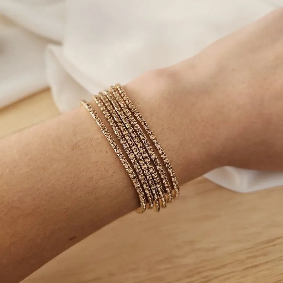 KIT 6 PULSEIRAS ZIRCÔNIAS CITRINO