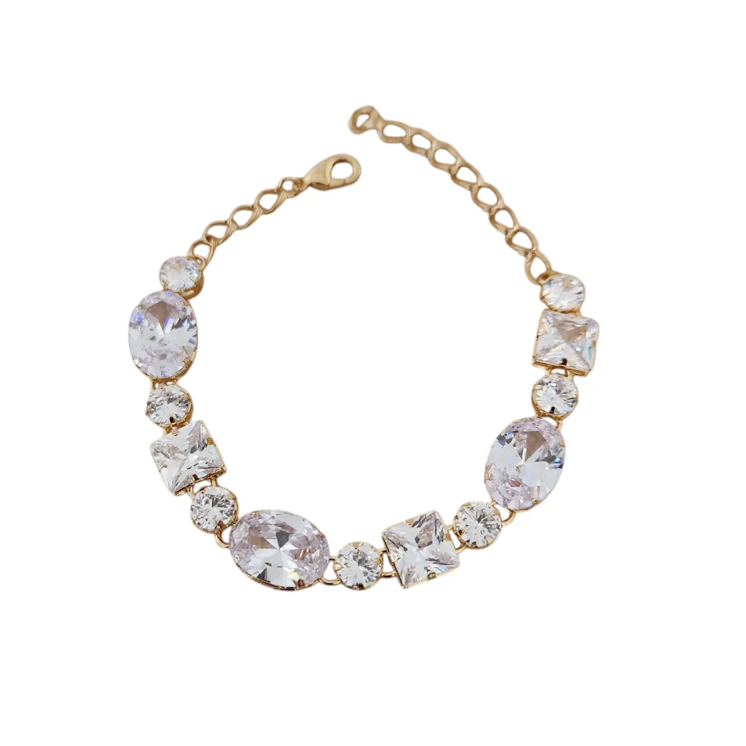 PULSEIRA LUXO PEDRAS FORMAS CRISTAL