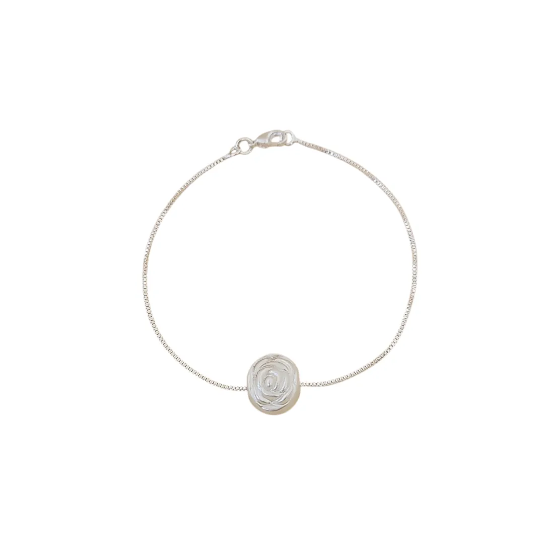 PULSEIRA VENEZIANA PINGENTE FORMATO ROSA MADREPÉROLA SINTÉTICA