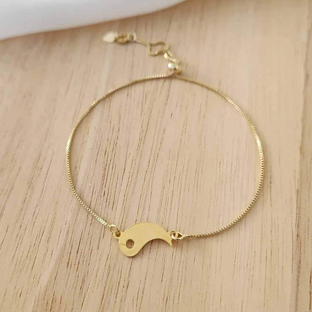PULSEIRAS SHAMBALAS PRATA E DOURADA YIN-YANG