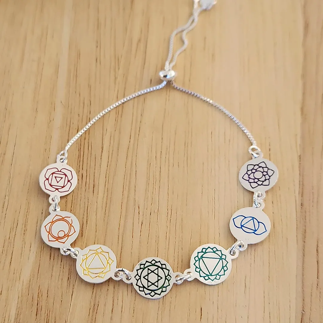 PULSEURA SHAMBALA VENEZIANA COM PINGENTE MANDALA 7 CHAKRAS COLOR