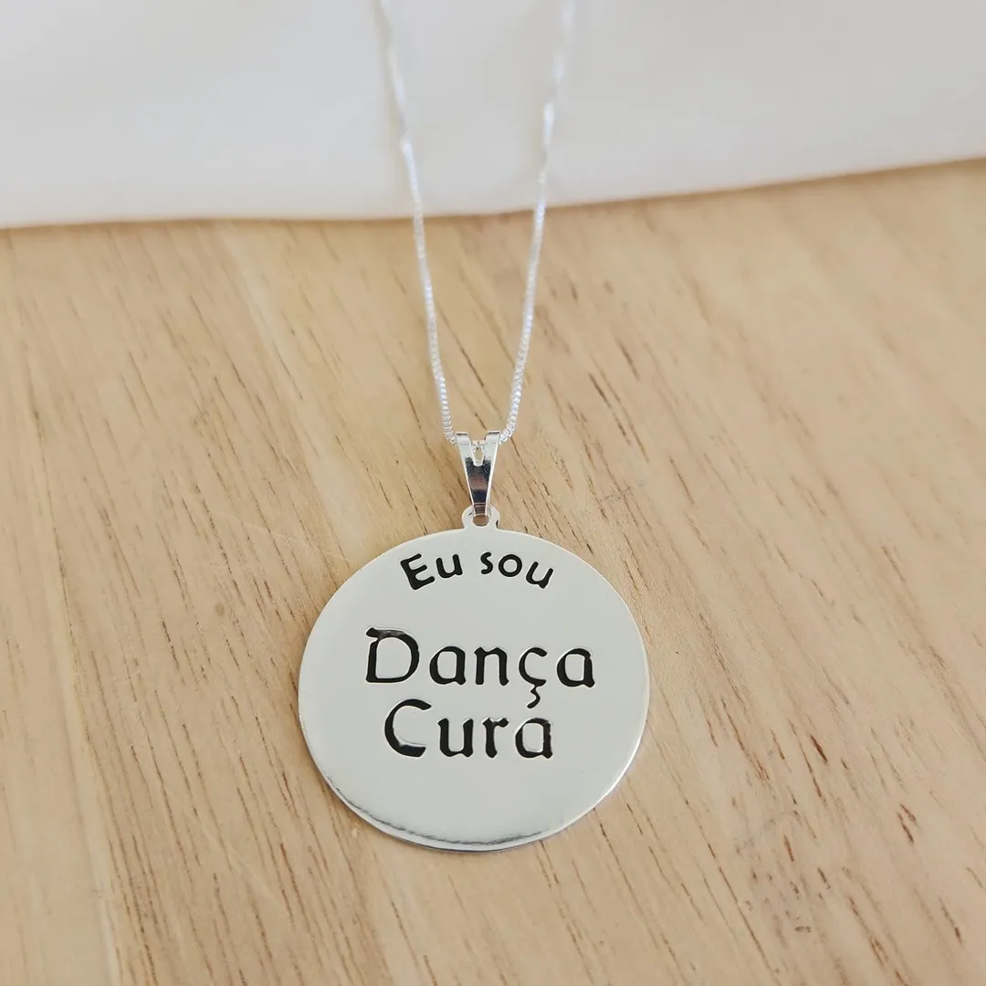COLAR CORRENTE VENEZIANA 40+5CM COM PINGENTE MANDALA EU SOU DANÇA CURA M-3CM