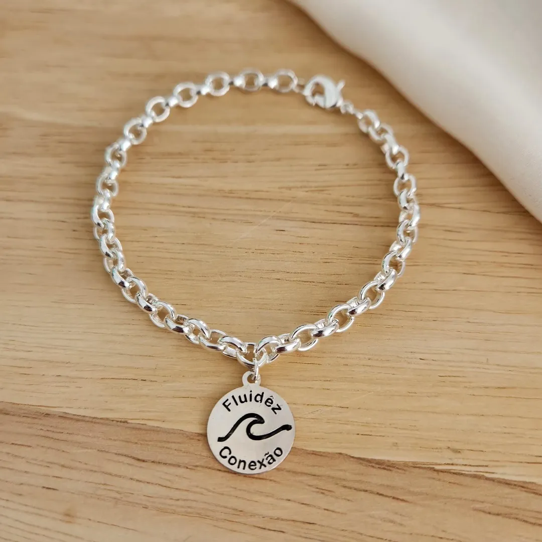 PULSEIRA DOURADA ELOS PINGENTE FLUIDÊZ, ONDA E CONEXÃO