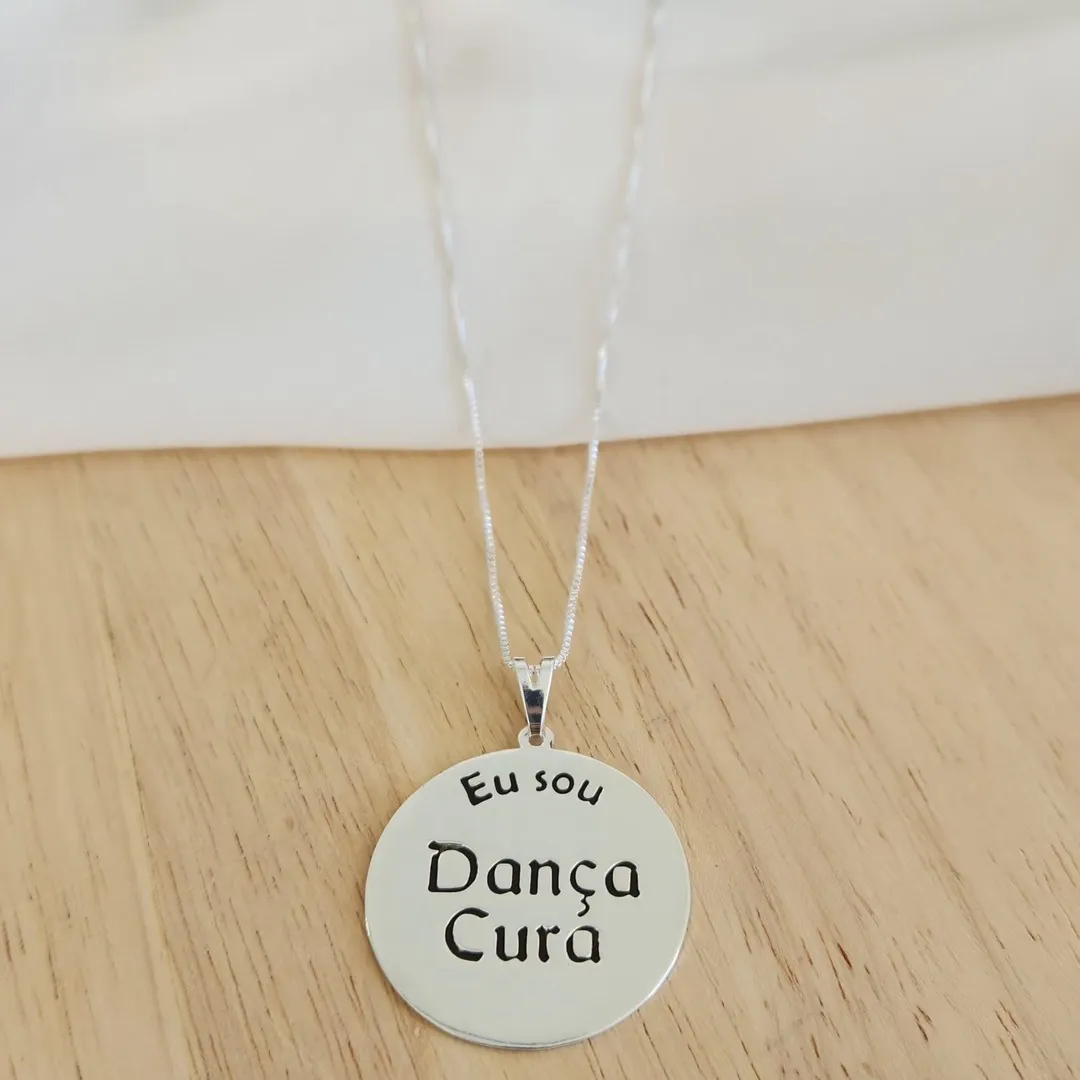 COLAR CORRENTE VENEZIANA 40+5CM COM PINGENTE MANDALA EU SOU DANÇA CURA M-3CM