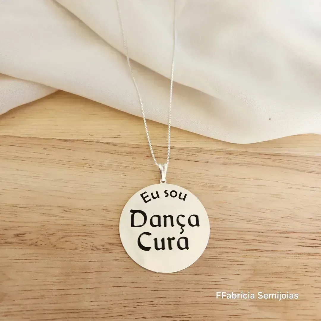 COLAR CORRENTE VENEZIANA 45+5CM COM PINGENTE MANDALA EU SOU DANÇA CURA G- 4CM